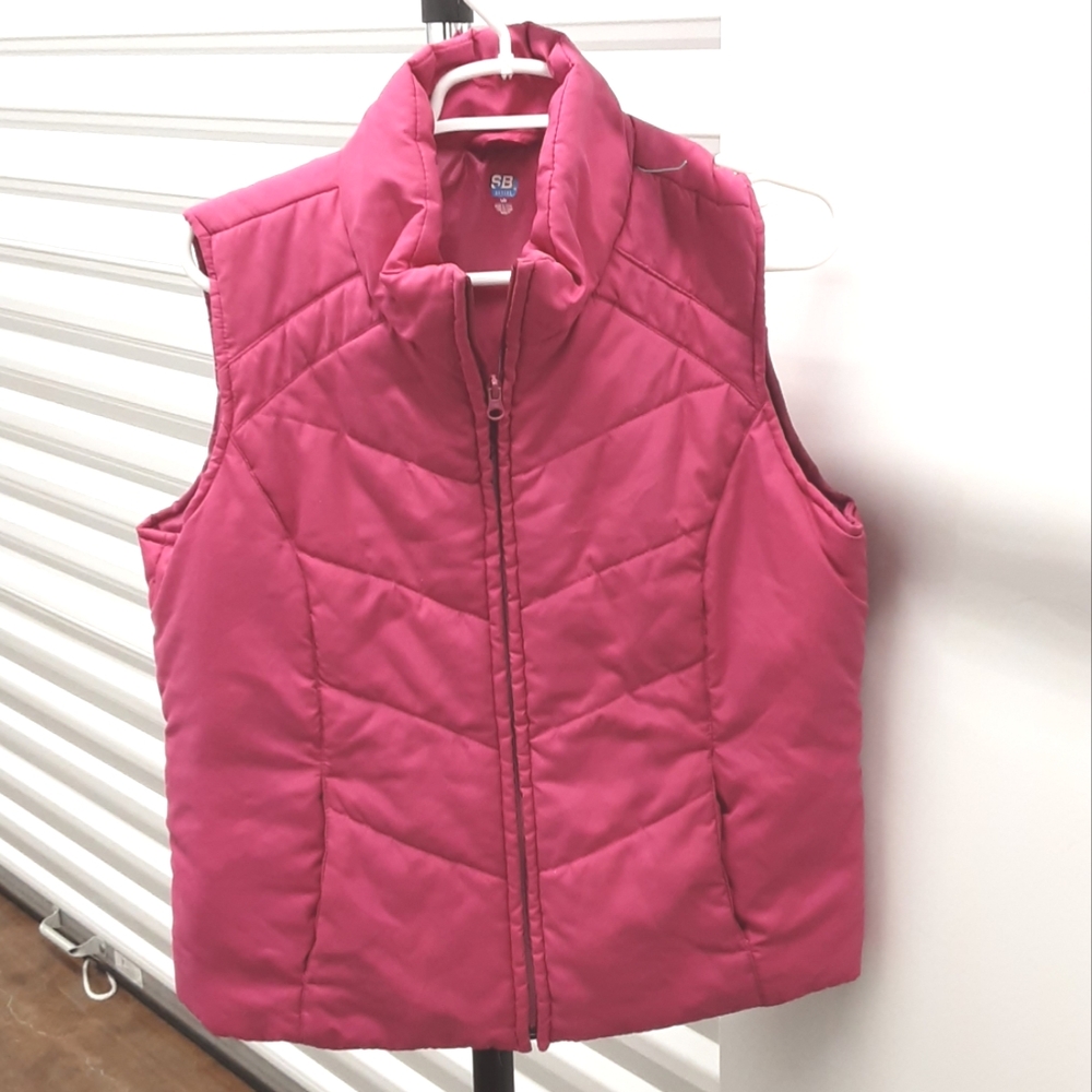 Sb Active Womens Pink Quilted Puffer Vest Size Large